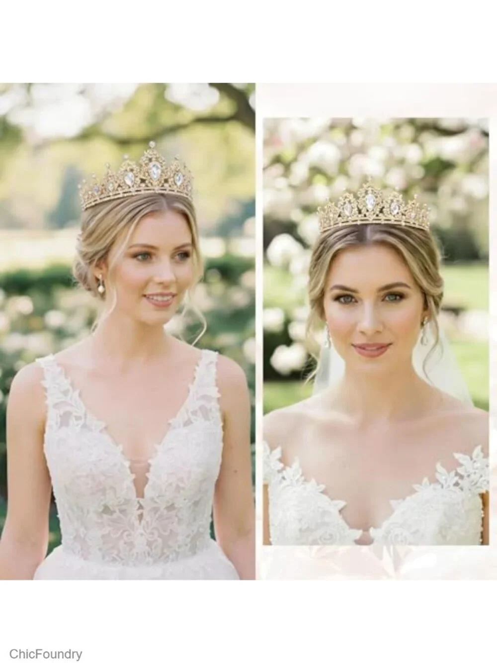 Crystal Rhinestone Tiara Crown for Women - Prom Wedding Birthday Hair Accessory